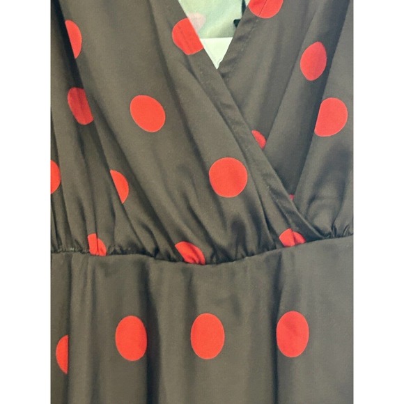Zara Women’s Brown Red Polka Dot Satin Feel Spaghetti Strap MIDI Dress NWT M - Picture 13 of 16